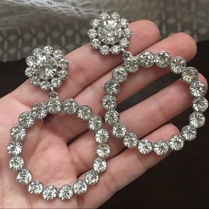 Round Crystal Drop Earrings